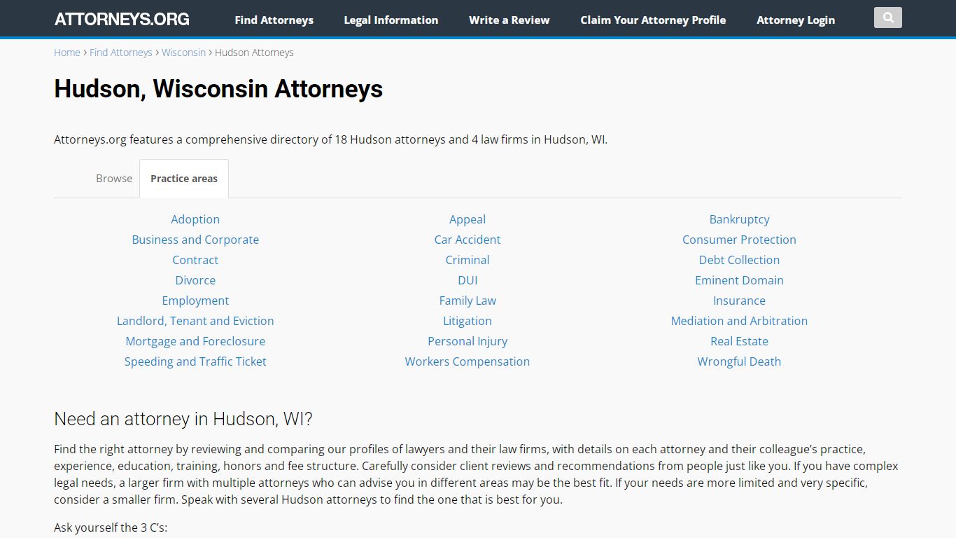 Hudson, Wisconsin Attorneys (WI)